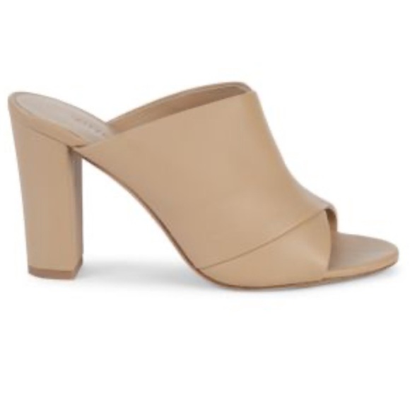 Vince Heath Leather Mule Nude Size 10 - Picture 1 of 11